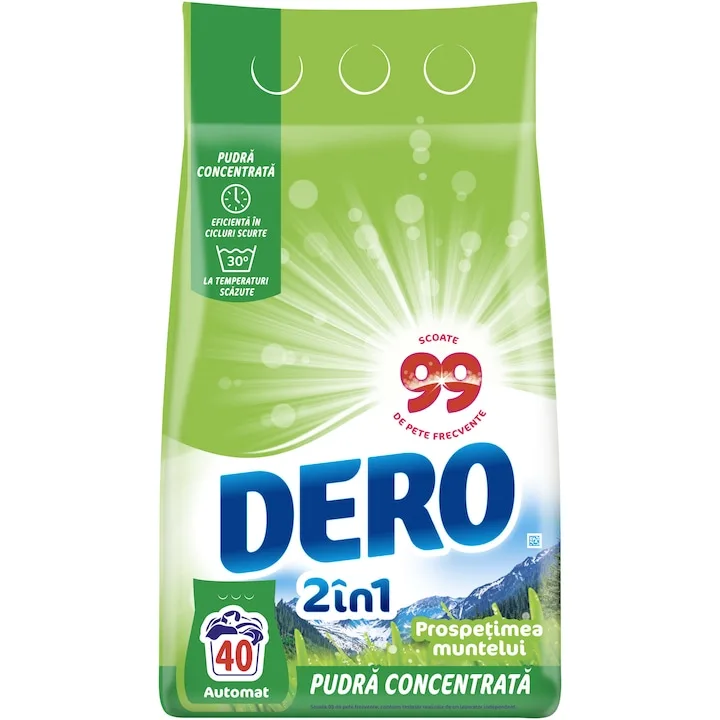 Detergent rufe pudra Dero 2in1 Prospetimea Muntelui 40 spalari 3KG
