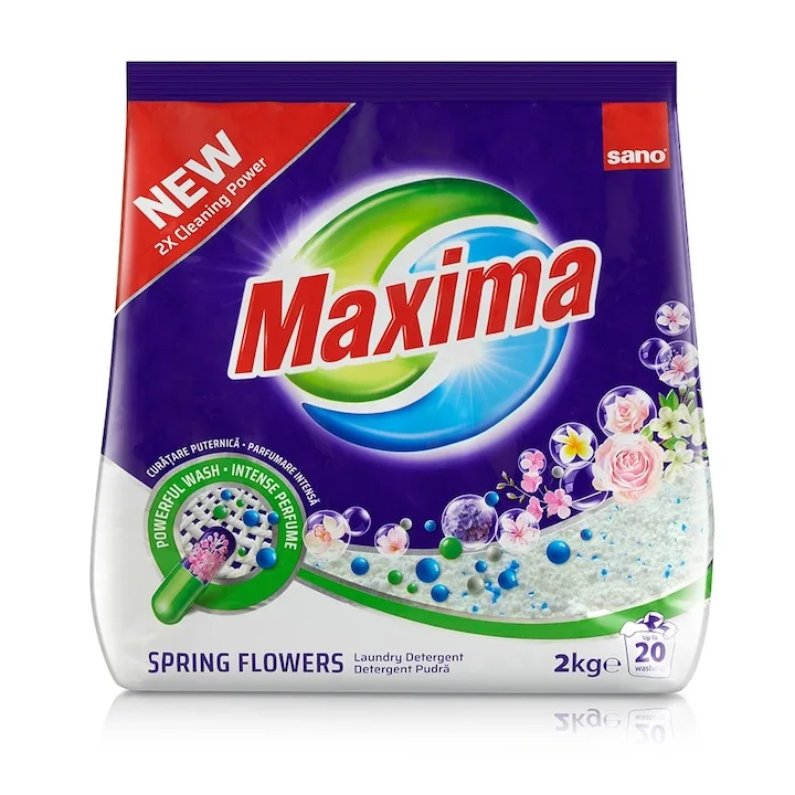Detergent rufe pudra Sano Maxima Spring Flowers 20 spalari 2KG