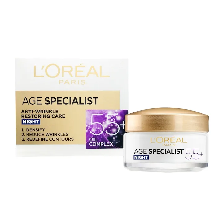 L’Oréal Paris Age Specialist 55+ Crema Antirid De Noapte, 50 Ml