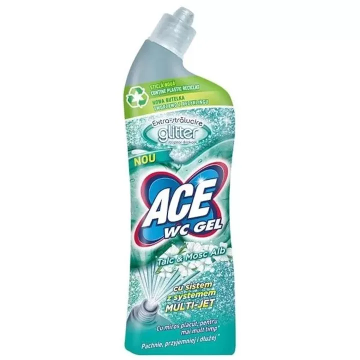 Gel igienizant toaleta Ace Glitter Talc Mosc Alb 700ML