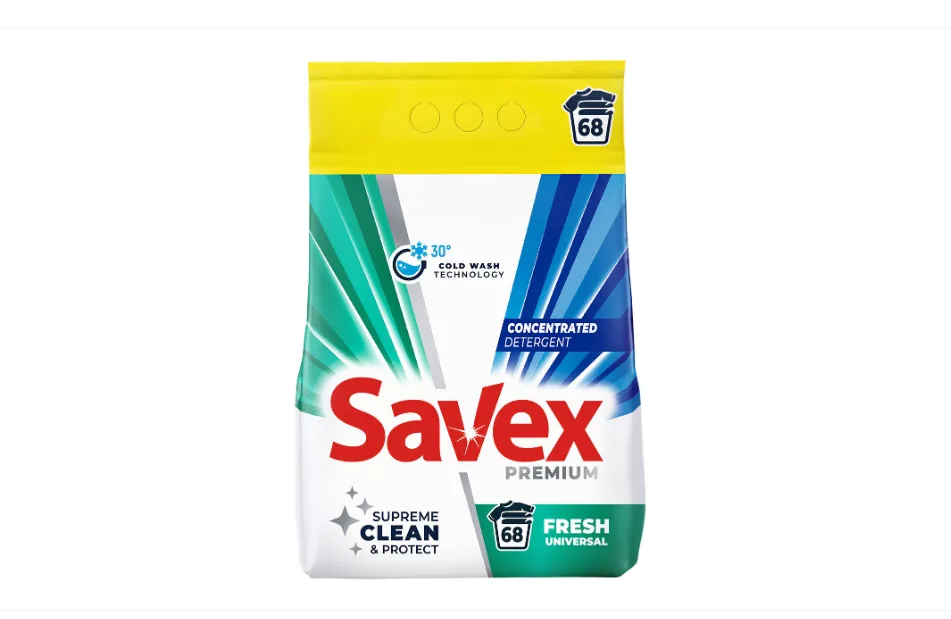 Detergent rufe pudra Savex Premium Fresh 68 spalari 5.5KG